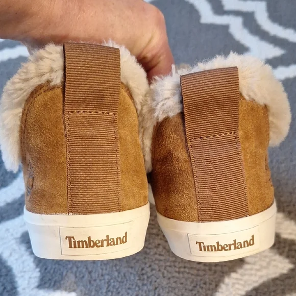 Timberland Tan Suede Fur-Lined Slip-Ons - Picture 2 of 8